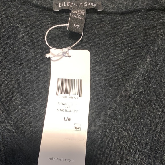 Eileen Fisher wool and organic cotton V neck sweater size Large NWT - Picture 2 of 5